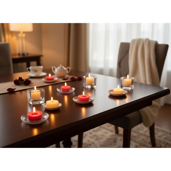 Partylite Light Candles Set - 24 Pack Red & Cream Aromatherapy Candles - Picture 2 of 6